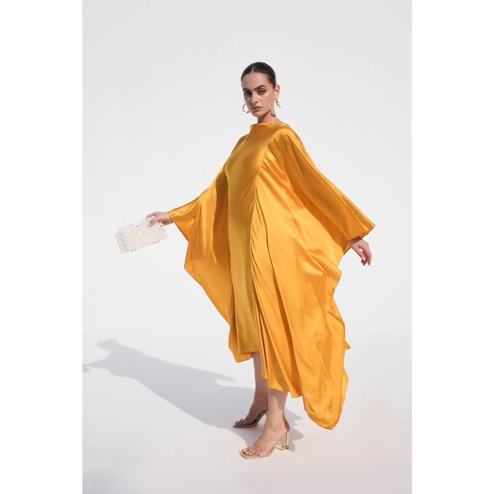Cult Gaia KESIA silk GOWN in gold XL - Picture 3 of 12
